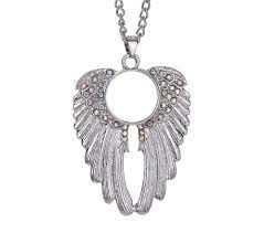 Angel Wings Snap On Memorial Necklace