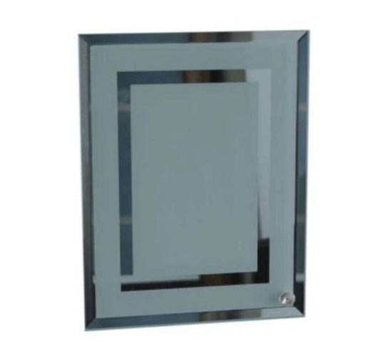 8" Sublimation Blank Glass Photo Frame Double Mirror Border