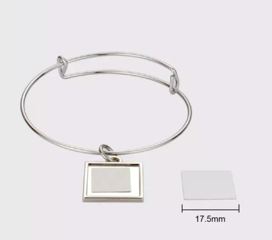 Bracelet With Square Shaped Sublimation Charm