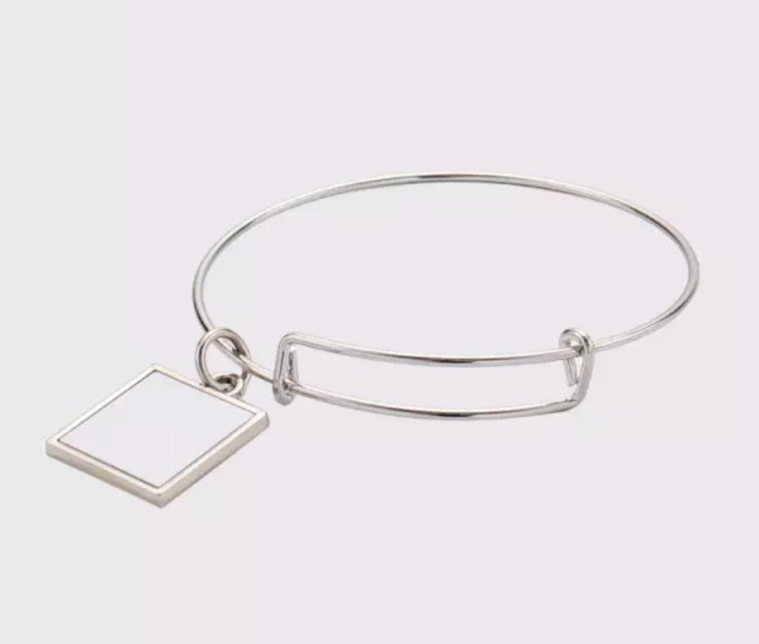 Bracelet With Square Shaped Sublimation Charm