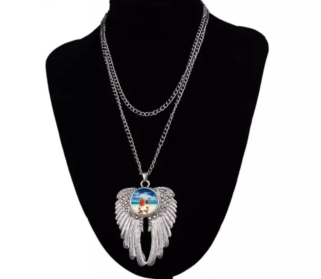 Angel Wings Sublimation Snap On Necklace