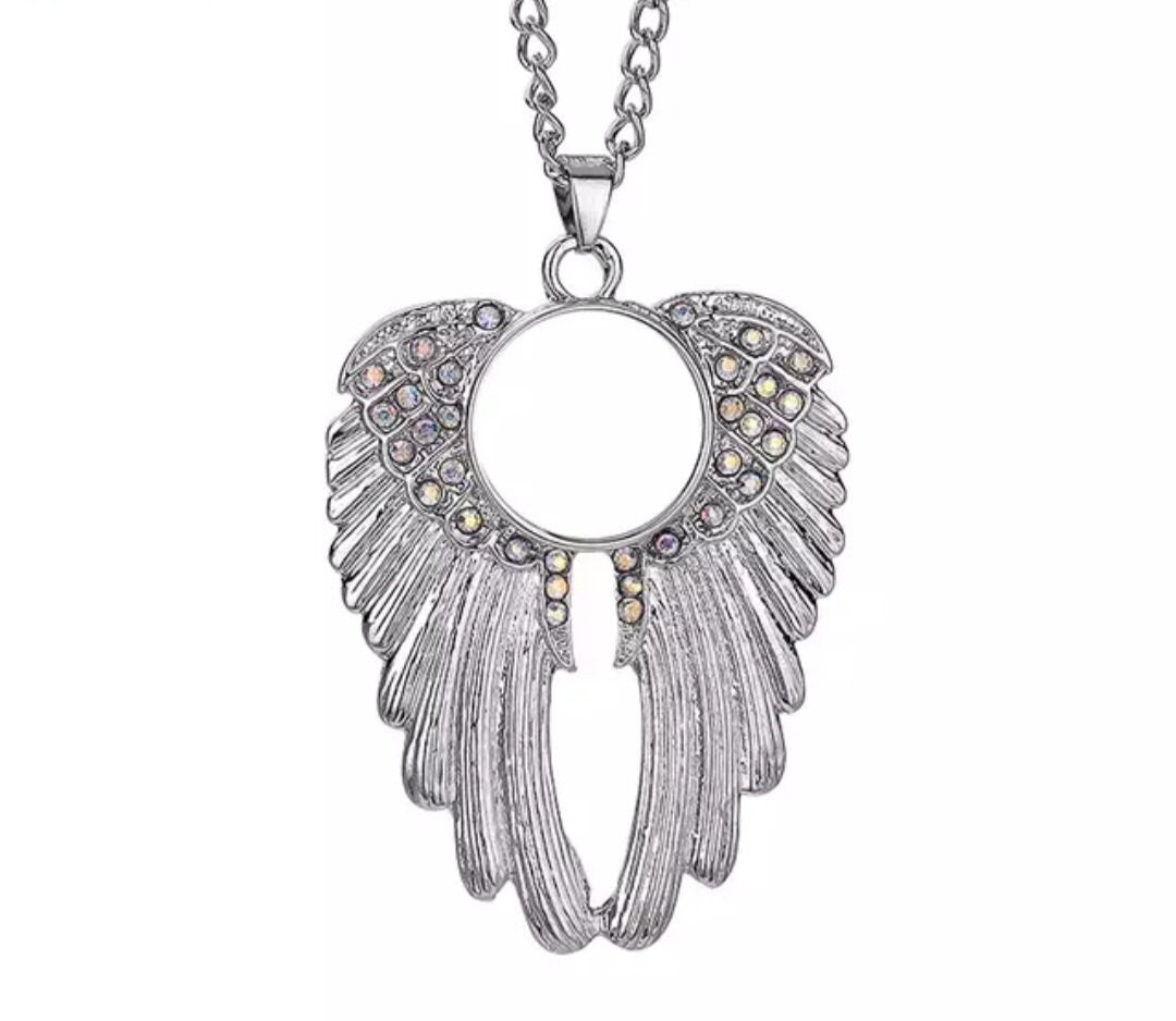 Angel Wings Sublimation Snap On Necklace